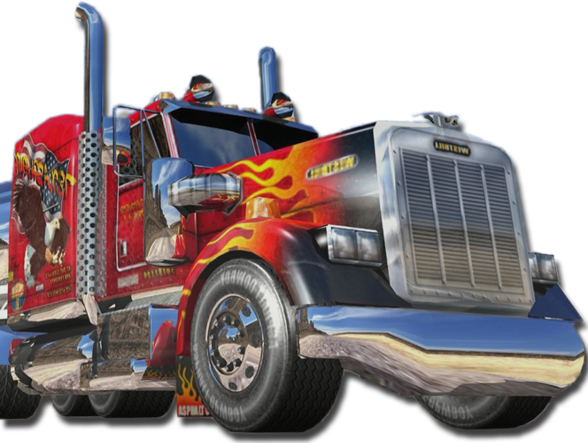image d'un camion truck rouge avec du chrome