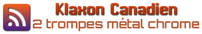 logo du klaxon canadien 2 trompes en métal chromé