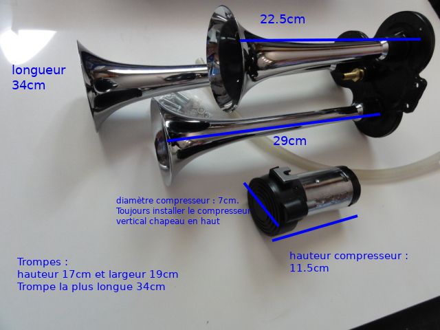 12V/24V 500DB double trompette klaxon électrique f – Grandado